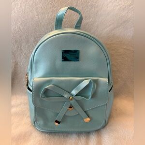 Light Blue Bow Mini Backpack